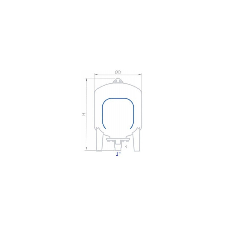 VASO DE EXPANSION CILINDRICO VERTICAL CON PATAS 100 AMR-P ROSCA 1 PULGADA