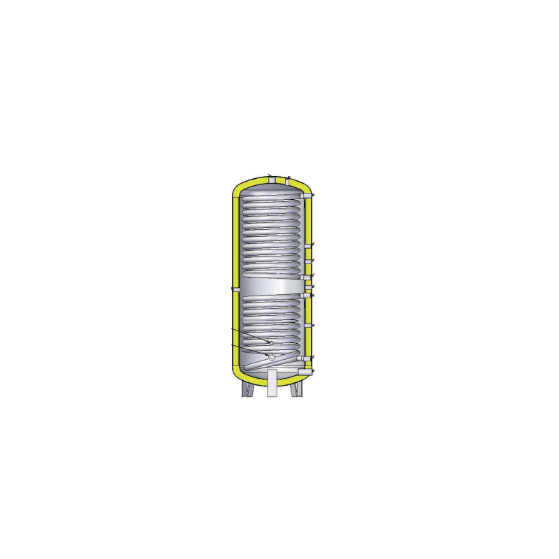 INTERACUMULADOR ACERO INOX -316 DOBLE  SEPENTIN ENERGIA SOLAR