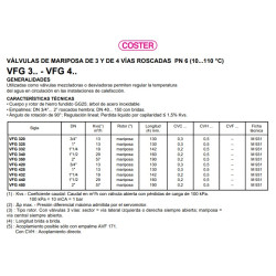 VALVULA MEZCLADORA COSTER  SECTOR VSF 340  DN 40 3 VIAS