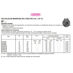 VALVULA DE MARIPOSA COSTER 2 VIAS DN 65(2FDN65)